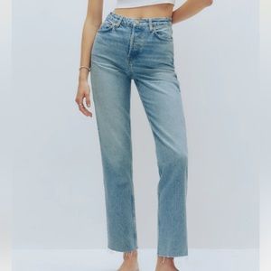 REFORMATION CYNTHIA HIGH RISE CROPPED JEANS IN TAHOE